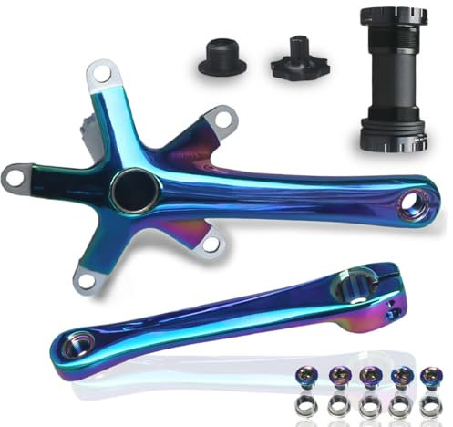 HZXQCVB Integriert Hohl Rennrad-Kurbelgarnitur 152/165/170MM Kurbelarm-Satz Für Faltrad 130 BCD Kurbel Kompatibles Doppelkettenblatt Für 10/11 Gang(with BB,165mm)