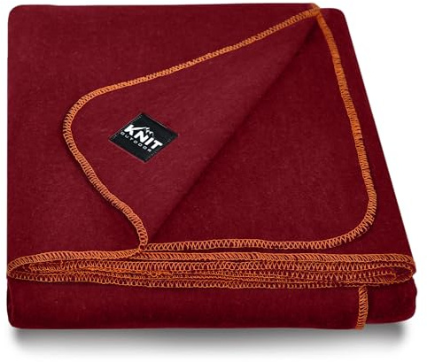 Knit Outdoor Grande couverture militaire en laine – Couverture de survie d'urgence chaude et épaisse, idéale pour le camping, l'extérieur, les événements sportifs, les pique-niques, 2 kg, 162,6 x