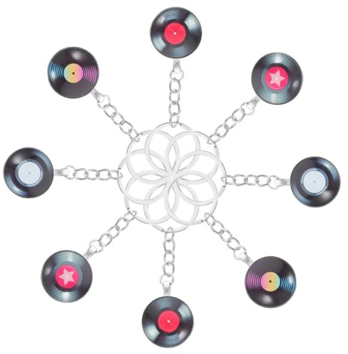 HOLIDYOYO 8stücke Schlüsselanhänger Aus Vinyl-schallplatte Retro-schlüsselanhänger Mit Musikthema Für Musikliebhaber Für Partydekorationen