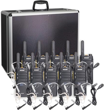 MAAS 5er Team-Set PT-375 mit KEP-24-VK im Funkkoffer - 5 PMR446 Funkgeräte inkl. Securityheadsets
