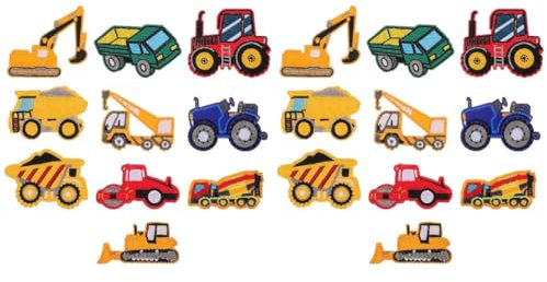 JEWEDECO 20stücke Cloth Applique Flicken Aufnähen Cartoon Feuerwehrwagen Patches Für Kleidung Jacken Reparaturen Und Kreative Bastelprojekte