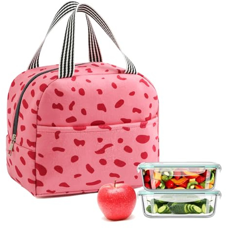 KASESSS Bolsa Termica Portátil para Trabajo y Escuela (Rosa Rojo)