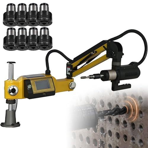 SHENGSHIYU Filettatrice,con 8 Mandrini Inclusi M3-M16,600W,312 Giri/min,Regolazione velocità/Passo,Maschiatore per Acciaio Inox,Alluminio,Rame,Ferro,Legno,Lastre Plastiche