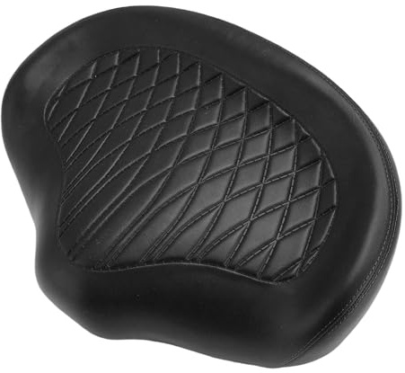 Asixxsix Cuscino per Sedili per Biciclette di Comfort, Sella in Bici di Imbottitura per Spugnoso in Pelle per Uomini e Donne, Sella Confortevole di Grandi Dimensioni per Bici Elettriche, (BLACK)