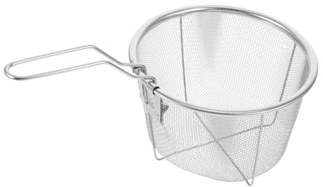 ORFOFE Cestino per Frittura in Acciaio Pieghevole con Drenanti Bar Ristorante Setaccio Filtro per Oli e Facile da e Maneggevole