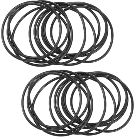 NOLITOY 50 Braccialetti in Silicone Nero, Bracciale Uomo Silicone Elastico, Superficie Liscia e Comoda, Accessorio per Fai da Te e Uso Quotidiano