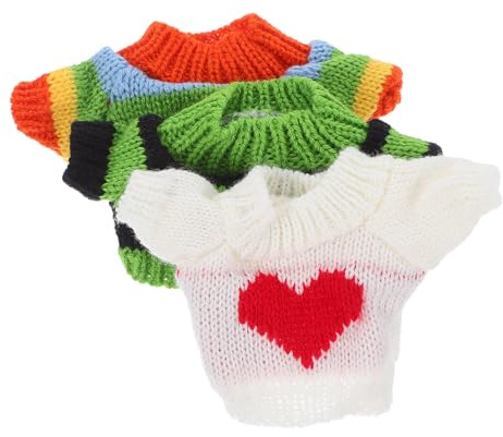 Abaodam 3 Stück Teiliges Gestricktes Bärenkostüm Puppenkleidung Set mit Süßen Pullovern für Plüschtiere und Puppen DIY Outfit für Kreative Vielseitiges Bastelzubehör für Teddybären