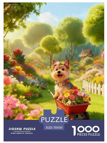 Puzzle Cairn Terrier 1000 Pièces pour Adultes Et Enfants, Défiant Et Stimulant, Casse-tête Buisson Fleuri, DéCoration, Cadeau Adulte 70x50cm/1000pcs