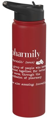 Pharmily Pharmacy Squad Pharmacist Licensed Druggists Stainless Steel Insulated Water Bottle