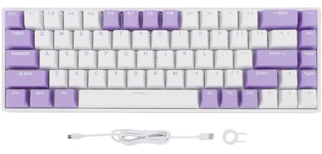 PolyGen Teclado Blue Switch con tecla Completa Hot Swap USB C Diseño Compacto con Cable para 8 Juegos HarmonyOS