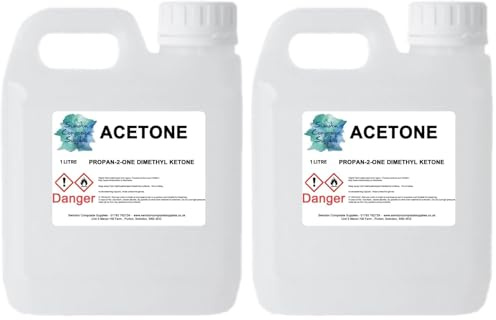 Acetone - Nail Varnish Remover- Solvent & Degreaser - 1Litre - 1000ml (Pack of 2)