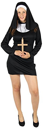 Foxxeo Sexy Nonnen Kostüm für Damen - Größe S bis XXL - zu Motto Party Fasching und Karneval Größe XL