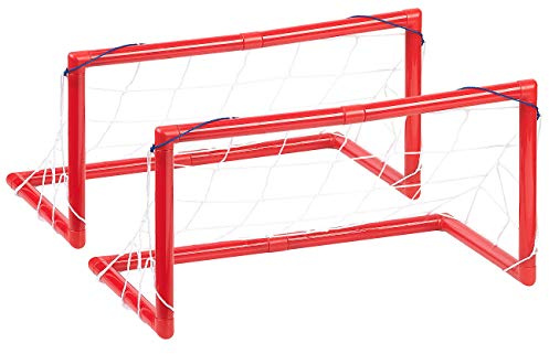 Playtastic Fußballtor: 2er-Set Tore, je mit Netz, ideal für Luftkissen-Fußball, Hockey u.v.m. (Fußball-Air-Hockey-Tore, Fußballtor Kinder, Weihnachts)