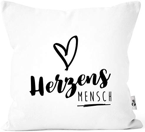 MoonWorks® Kissenbezug Herzensmesch Herz Kissenhülle Geschenk Weihnachten Liebe Freundschaft weiß Unisize