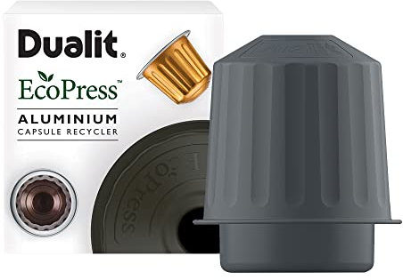 Dualit EcoPress Aluminium Coffee Capsule Recycling Tool Nespresso Compatible Recycler - Premium Eco Friendly Tool Nespresso Capsules & Coffee Grounds.