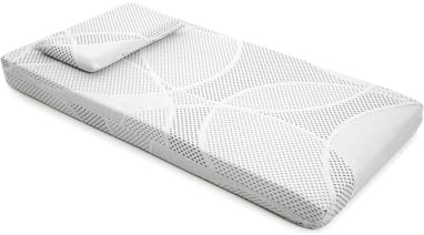 DOLCI SOGNI Materasso Lettino 60x120 cm Spessore 12 cm, OEKO-TEX® e CertiPUR™ Materasso Culla Bambino per Lettino Neonati, Fodera Sfoderabile, Materasso Lettino Neonato con Cuscino 30x50x4 cm