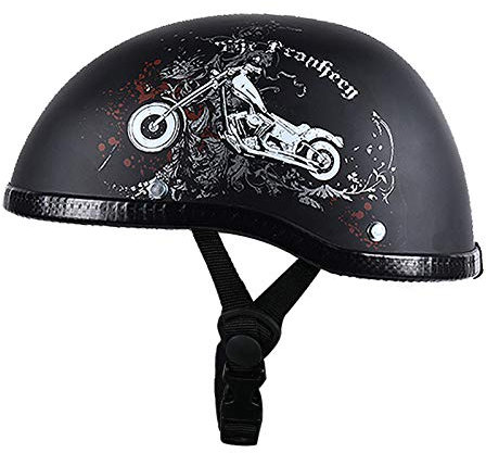 GAOZHE Mezzo Casco da Motociclista Vintage Caschi Cromwell con Visiera Parasole Aperto Jet Caschi Casco a Scodella Scooter Motorino ECE Omologato Mezzo Elmetto da Moto retrò