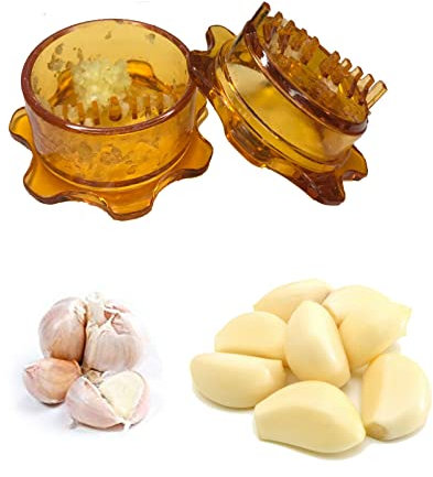 Angel’s peel lounge Food Processor-Garlic Mincer Press with a Twist fourth Generation, Peels Minces or Multifunctional Crushes for Quick Meal Preparation, garlic mincer (Orange)