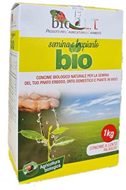 Concime Semina e Trapianto Biologico Granulare Particolarmente Indicato per il Trapianto la Semina degli Ortaggi delle Piante in Vaso delle Piante Fruttifere e per la Semina del tuo Prato Erboso 1kg