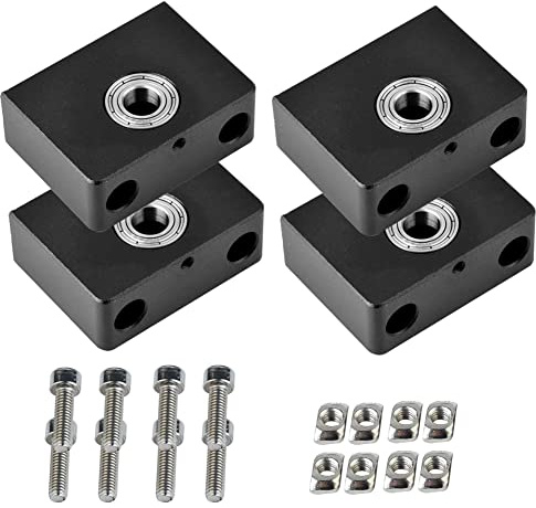 Euroharry 4 Stück 3D Drucker Teile Aluminium Z Achsen Leitspindel Obere Installation Z Achsen Halterung 3D Drucker Upgrade Zubehörteile für CR-10 CR-10S Ender 3 V2 3 Pro Metall Z-Rod Lagerhalter