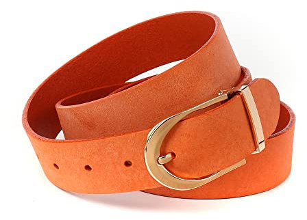 Anthoni Crown Damen Ledergürtel 43B131OR Gürtel, Orange, 105