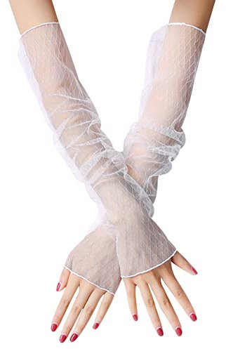 LICHENGTAI Fingerlose Handschuhe für Damen, Brauthandschuhe Abendhandschuhe Lang Fingerlos Handschuhe für Halloween, Motto-Party, Vintage, Opern, Hochzeit