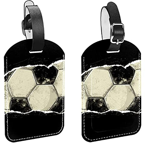Gepäckanhänger aus Papier, Fußball in zerrissenem Papier, 2 Stück
