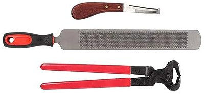 LeTkingok 4 Pezzi 14 Pollici Tronchesi per Zoccoli da Maniscalco, Lima per Ferratura Manico per Raspa Strumento per Tagliare Zoccoli Set di Accessori per La Cura del Cavallo