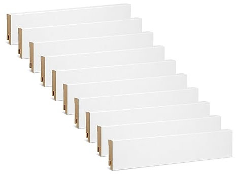 KGM Vorteilspack - Sockelleiste Express Modern – Weiß folierte MDF Fußbodenleiste – Maße: 2400 x 19 x 60 mm (10 St. / 24 Meter)