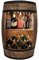 WEECO Montabile con illuminazione a LED e portabottiglie per vino, Barile In Legno, decorazione rustica, armadietto da bar, portabottiglie, portabottiglie di vino, Mobilie a forma di botte 80cm wengé