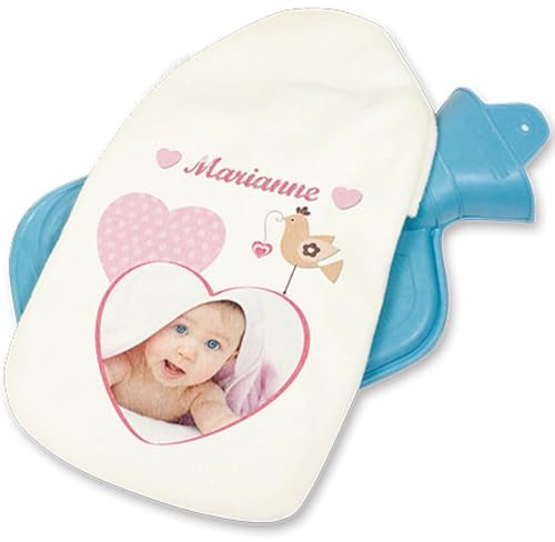 Personalisierbare Wärmflasche - Personalisierte Wärmflasche mit gedrucktem Foto - Wärmflasche mit Bezug zum Selbstgestalten