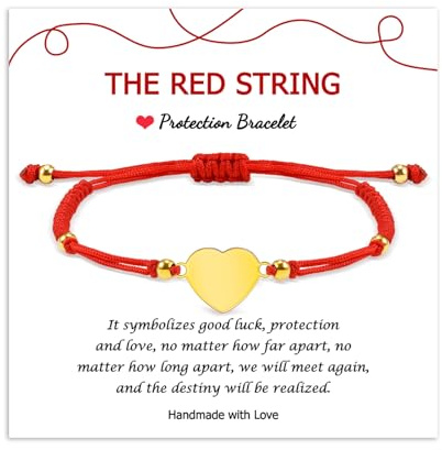 MANVEN Bracciale Donna Ragazza Filo Rosso Del Destino Portafortuna Tibetano | Regalo per Amicizia Sorella Uomo Mamma Anniversario Compleanno Natale San Valentino
