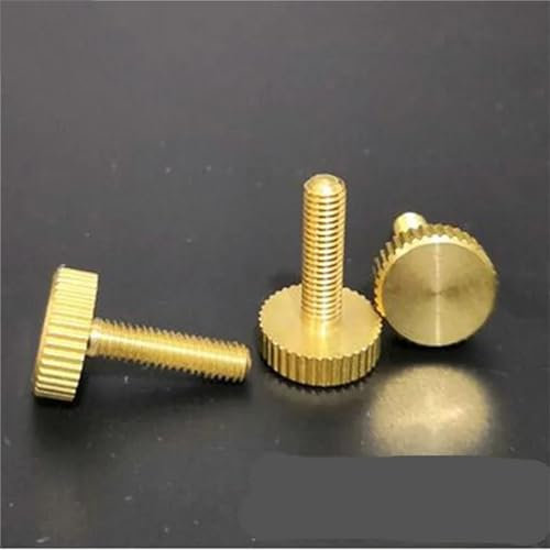 2 5 TEILE/LOS M3 M4 M5 M6 * 4/5/6/8/10/12/16/20/25 Gerändelte Messing Flach Kopf Hand Anziehen Rändelschrauben M4X10 5PCS