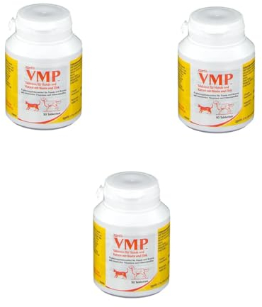 Zoetis VMP Tabletten | 3er Pack | 3 x 50 Tabletten | Für Hunde und Katzen | Ergänzungsfuttermittel mit Proteinen und Mineralstoffen | Für säugende und tragende Muttertiere