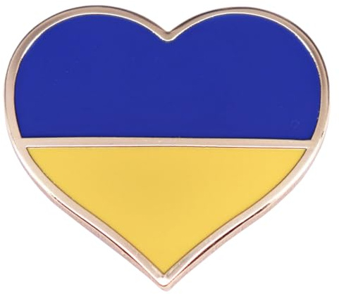 Ukrainian Flag Blue Yellow Heart Badge Enamel Pin Brooch Country Flag Pin Badge International Travel Brooch Jewelry for Backpacks Hat Bag Clothes