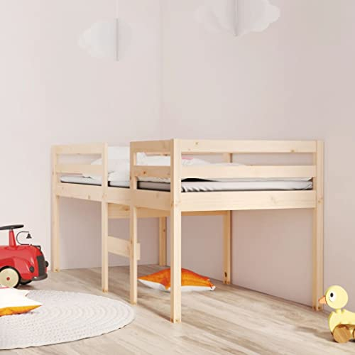 AJSEOYBS Bed Frame,Bettlattenrost,Plattformbett,Hochbett 75x190 cm Massivholz KieferGeräuschlos, einfache Installation, geeignet für Schlafzimmer