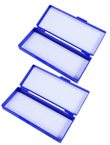 KICHOUSE 2 Stück Objektträgerboxen Für Mikroskopobjektträger Stabile Aufbewahrungsbox Aus Glas Wiederverwendbare Objektträgerhalter Für Labore Klassenzimmer Medizinisches Zubehör