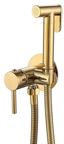 Doccetta Bidet Per Wc Con Miscelatore Oro Spruzzatore Per Bidet Per Wc Maniglia Singola Acqua Calda E Fredda Ottone oro girare