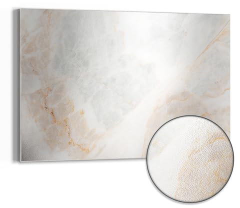 DEQORI Metall Magnettafel | 60x40 cm cm groß | Motiv Marmorsteinstruktur | Whiteboard für alle Magnete | Magnetboard Wand-Tafel für Küche & Büro | Design Magnetwand Pinnwand magnetisch