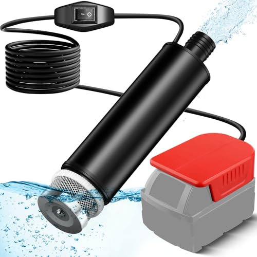 EID Cordless Oil/Water Pump Sump Pump Fit Milwaukee 18V M18 Battery, 120W 12V Cordless Rain Barrel Water TransferPump,Utility Pump for Garden, Hot Tub, Tank, Pool, Ponds, Aquariums(no Battery)