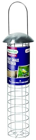 Garden Store Direct Heavy-Duty Deluxe Stainless Steel Large 30cm Hanging Wild Bird Feeders - Seed, Peanut/Sunflower Hearts or Fat Ball Versions, (Fat Ball Suet Feeder)