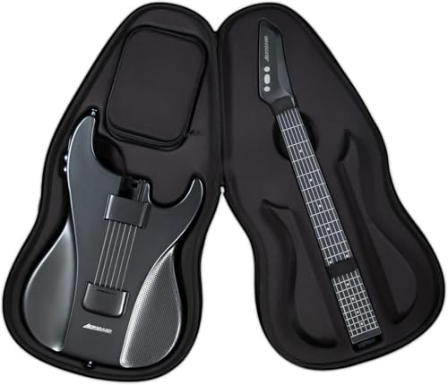 AeroBand Chitarra intelligente senza corde, da viaggio, elettrica acustica, portatile, silenziosa, con tastiera rimovibile, per appassionati, adulti, adolescenti, MIDI (nero)