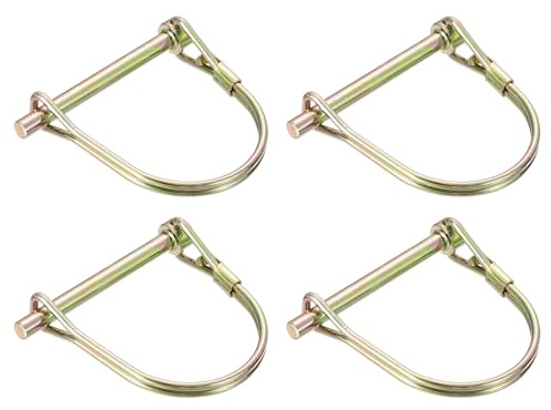 QUARKZMAN 4 Stück Rohrklappsplinte Splinte Rohre 5mm x 50mm Linch Pin mit Ring, Anhängerstifte Runde Linch Pins für Boot Kajak Anhänger Traktor Trolley, Golden