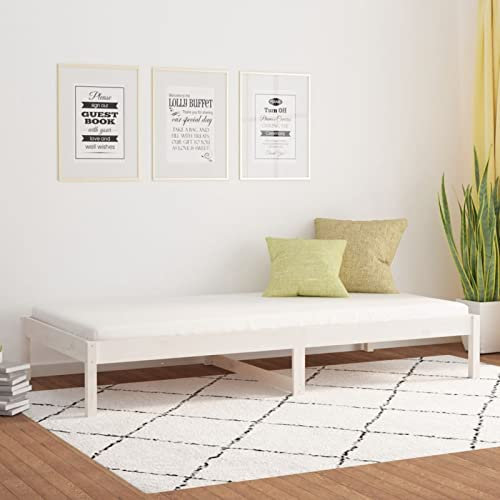 Xichuzi Tagesbett Weiß 90x200 cm Massivholz Kiefer, Schlafsofa, Daybed, Bettsofa, Sofa Bed, Sofabett, Schlafcouch, Jugendbett, Bettgestell, Bettcouch - 820413