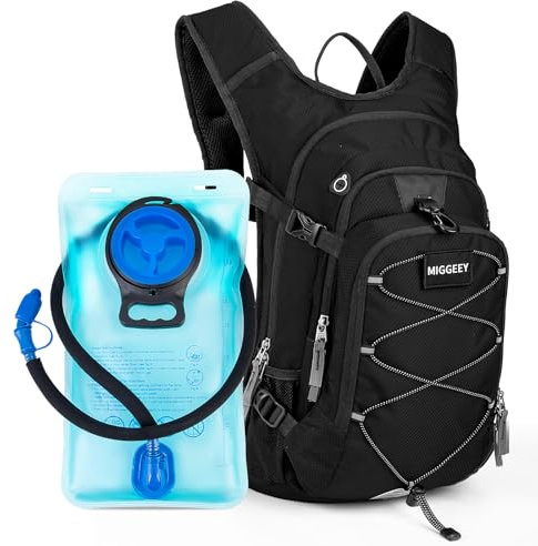MIGGEEY Hydration Rucksack 18L mit Trinkblase 3L, große Lagerung Wandern Daypack für Männer Frauen, Fahrradrucksack, Laufrucksack Trinkrucksack, Wasserdicht Sportrucksack Hydration Rucksack