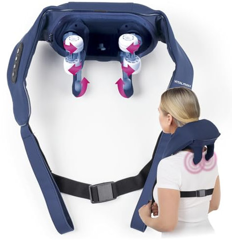 VITALmaxx Shiatsu Nackenmassagegerät | Massagegerät für Schultern, Nacken, Rücken, Beine | Massage mit 6D-Massageköpfen und Wärmefunktion | für Knetmassage & Druckmassage