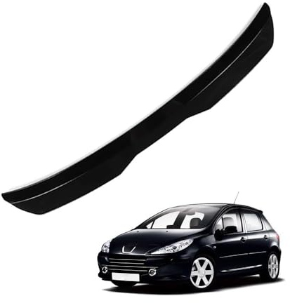 LXBSXY Becquet de Toit Arrière pour Peugeot 307 2006-2019, Spoilers Arrière De Voiture Aileron de Coffre Arrière Rechange pour Lèvre de Coffre Arrière Très Durable,A Black