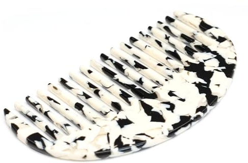 QinGoo bred tandkam hårkam för kvinnor av acetate Hair Comb Hair Comb lockkam utredningskam, 1 st, 11,8 cm x 6,2 cm, svart vit