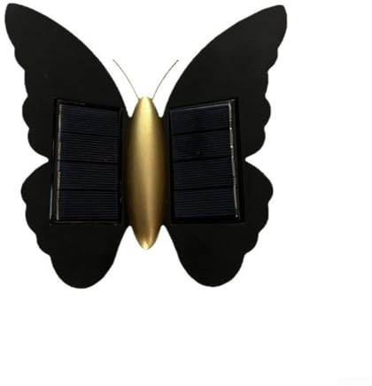 BlesConi Lámpara solar de pared, diseño de mariposa, IP65, impermeable, para interiores y exteriores, luz blanca cálida, decoración de iluminación de jardín