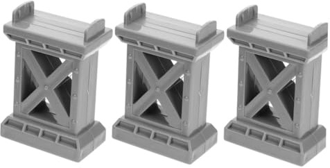 Gatuida 3pcs Railway Bridge Pier Model for Boys and Girls, Grey Stackable Train Bridge Support Accessories, Simulation Model Railway Scenery for Diy Train Track Games